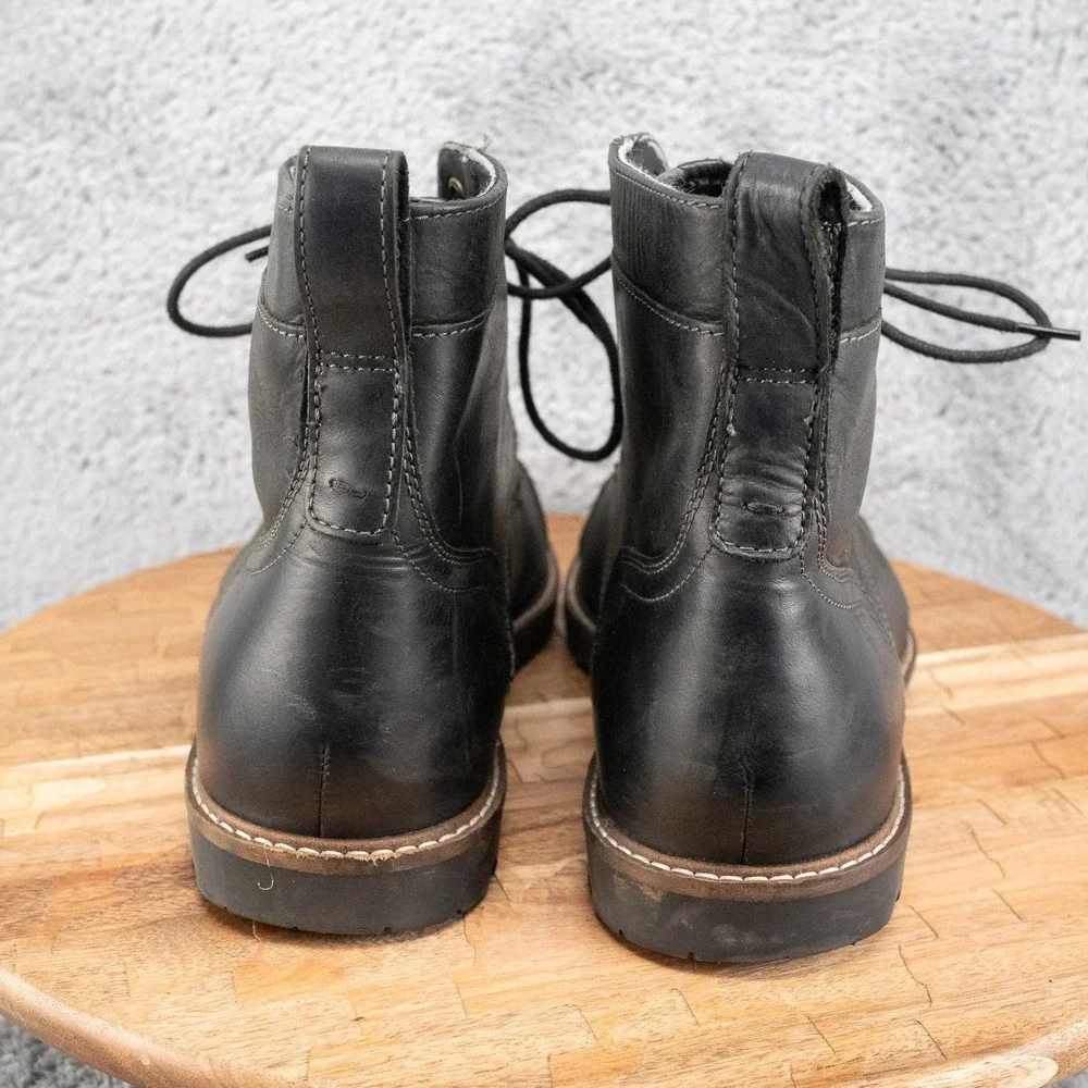 Men's Black Leather Cole Haan Nathan Cap Toe Chukka Boots Size 11